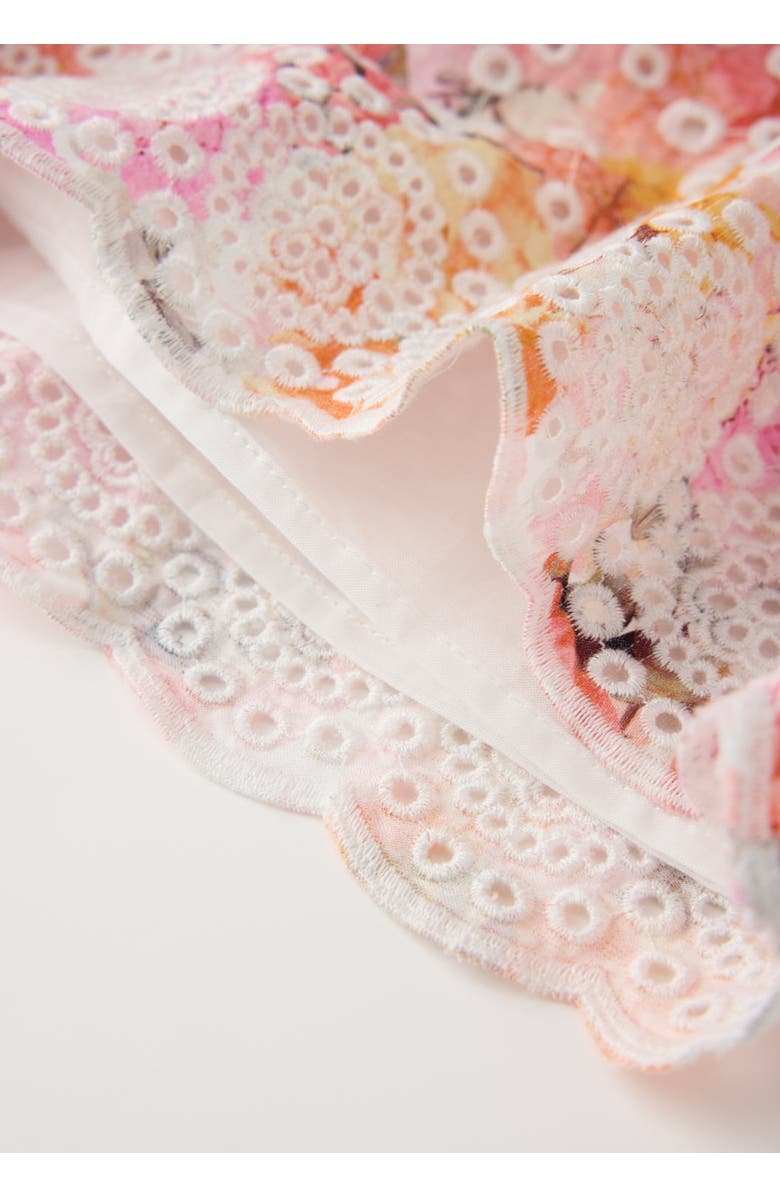 Marlo Kids Alessia Cotton Embroidered Romper, Alternate, color, Floral