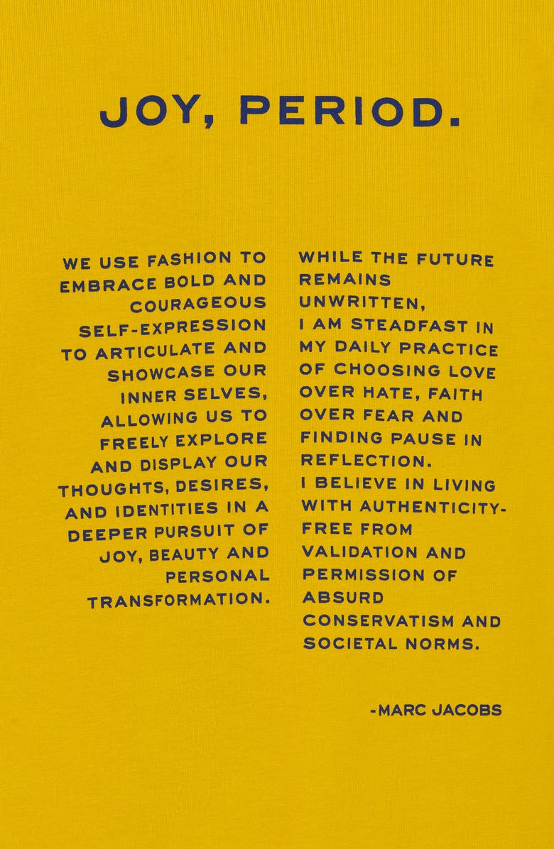 Marc Jacobs Joy, Period Slim Cut Graphic T-Shirt, Alternate, color, Joy Yellow