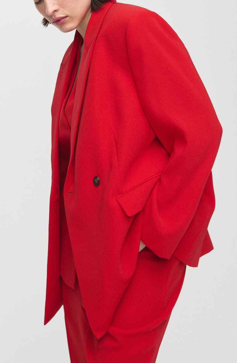 MANGO Tie Blazer, Alternate, color, Red