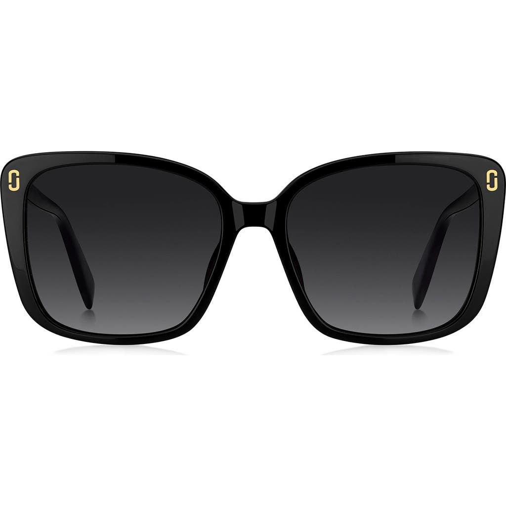 Marc Jacobs 56mm Gradient Butterfly Sunglasses In Black