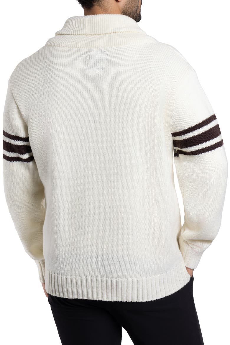 Shawl Collar Knit City Patch Cardigan, Alternate, color, CREAM