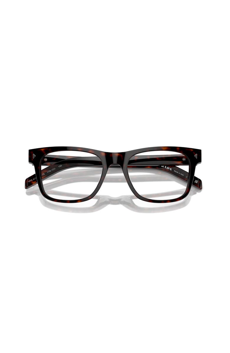 Prada 52mm Rectangle optical glasses, Alternate, color, Tortoise