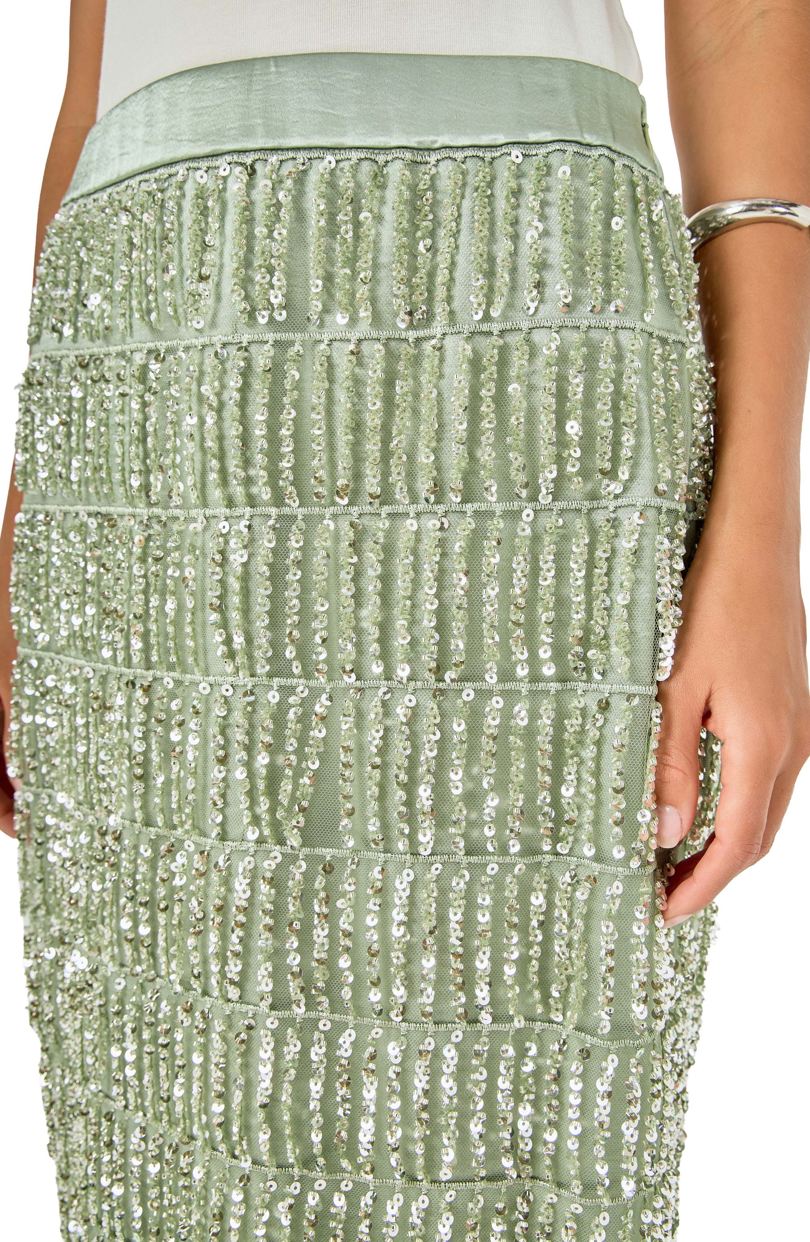 Sequin Tassel Midi Skirt thumbnail 4