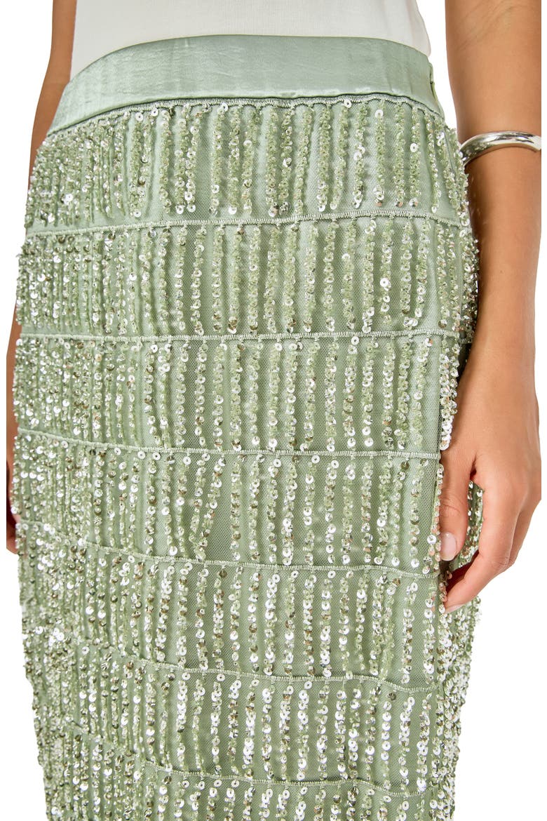Sequin Tassel Midi Skirt, Alternate, color, PISTACHIO