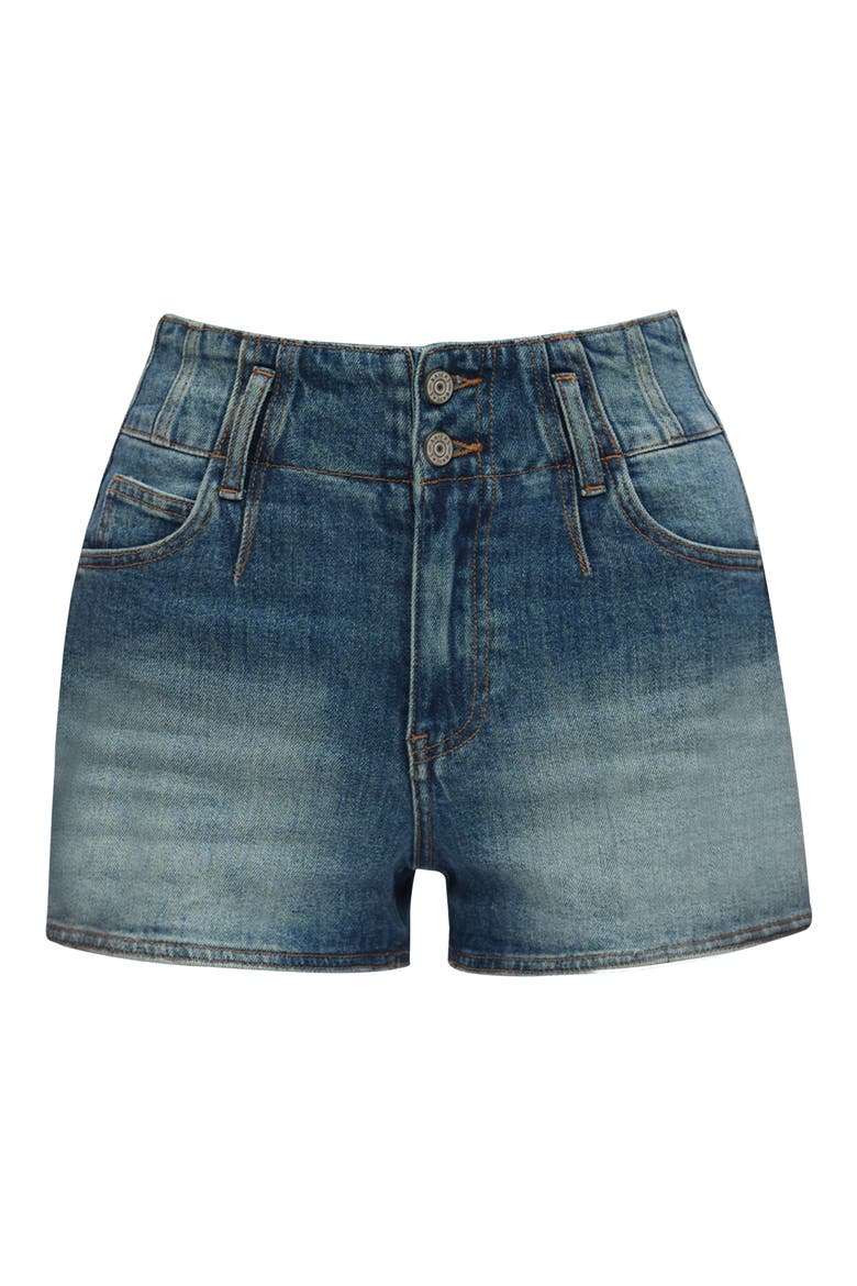 High Waist Denim Shorts, Alternate, color, AMY BLUE