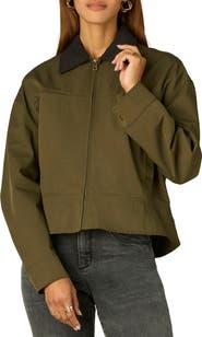Wit & Wisdom Contrast Collar Peplum Jacket
