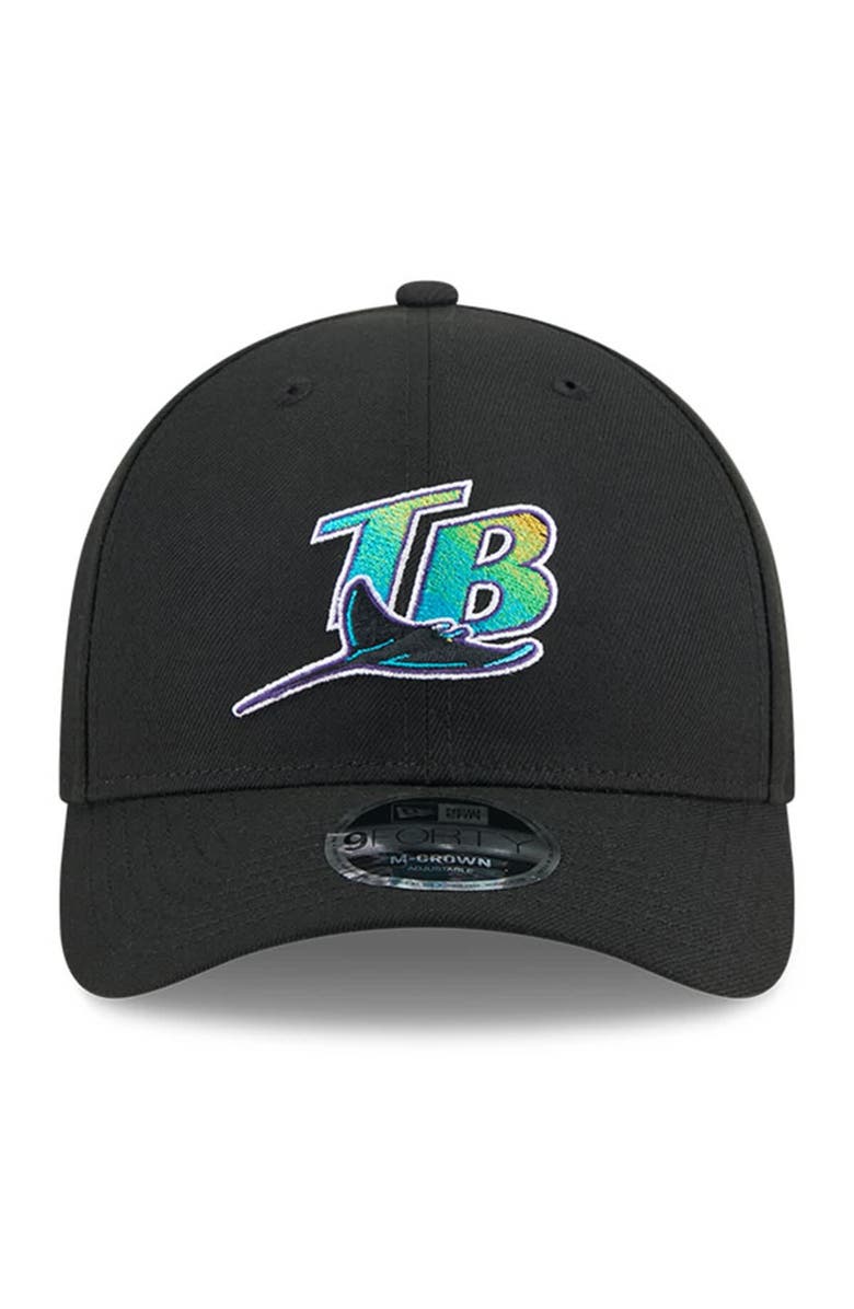 New Era Men's New Era Black Tampa Bay Rays Baseball Hall of Fame 9FORTY M-Crown Adjustable Hat, Alternate, color, Black