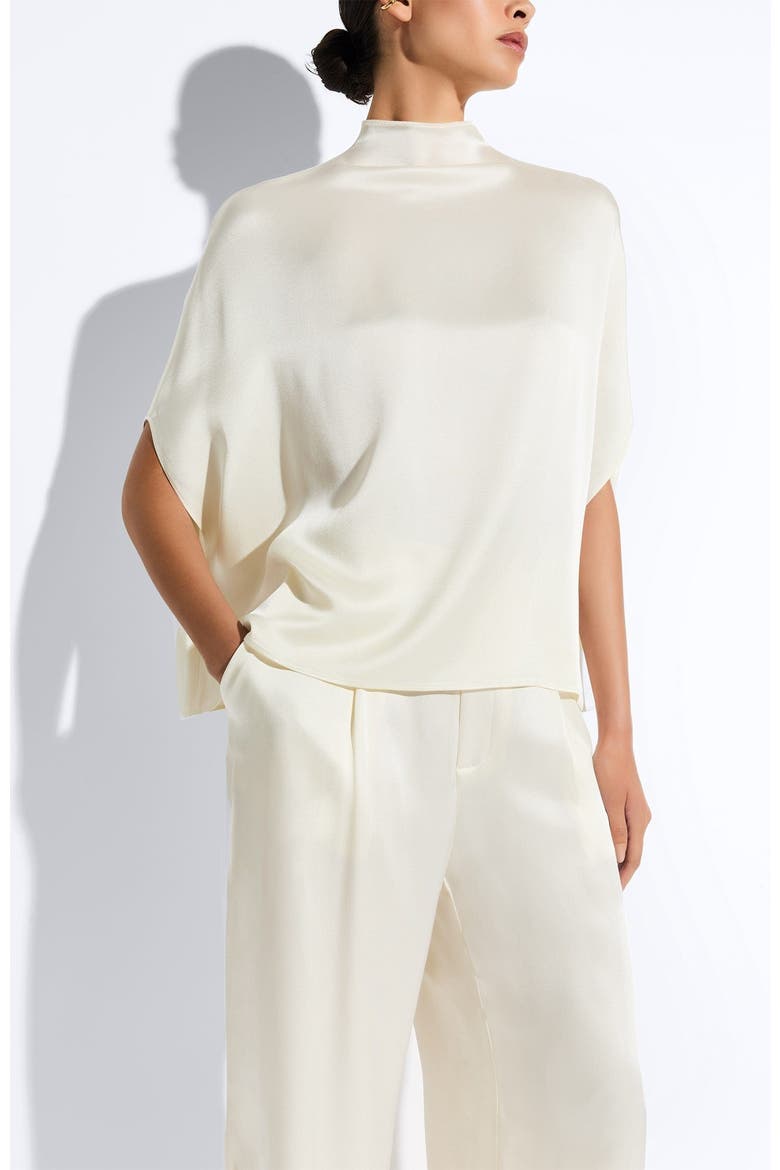 Satin Cape Tee, Alternate, color, Cream