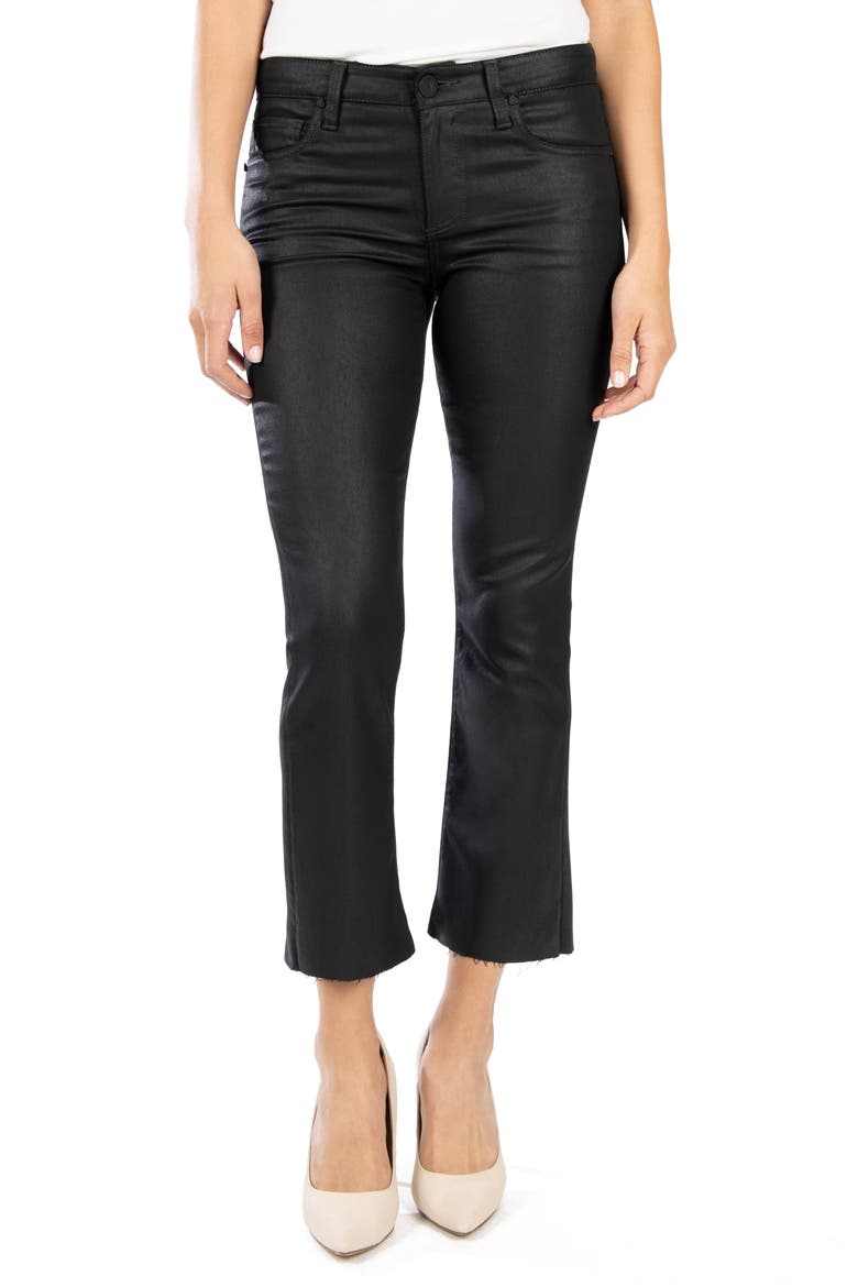Kelsey Crop Kick Flare Jeans, Main, color, BLACK JM