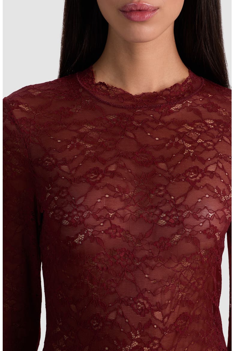 Taeyn Lace Bodysuit, Alternate, color, OXBLOOD