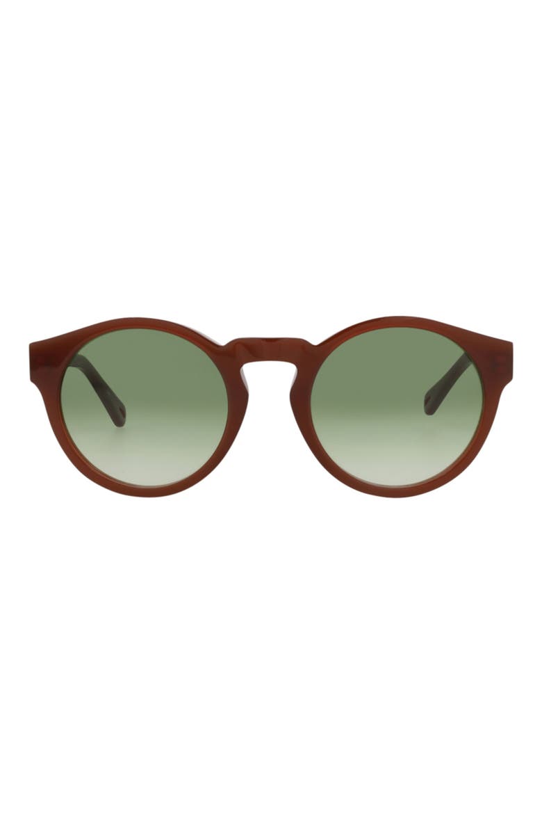 52mm Round Sunglasses, Main, color, BROWN BROWN GREEN