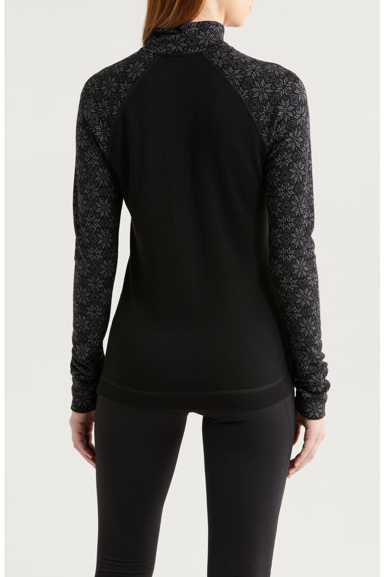 Classic Themal Merino Wool Base Layer Quarter Zip Top, Alternate, color, BLACK DIGI SNOW