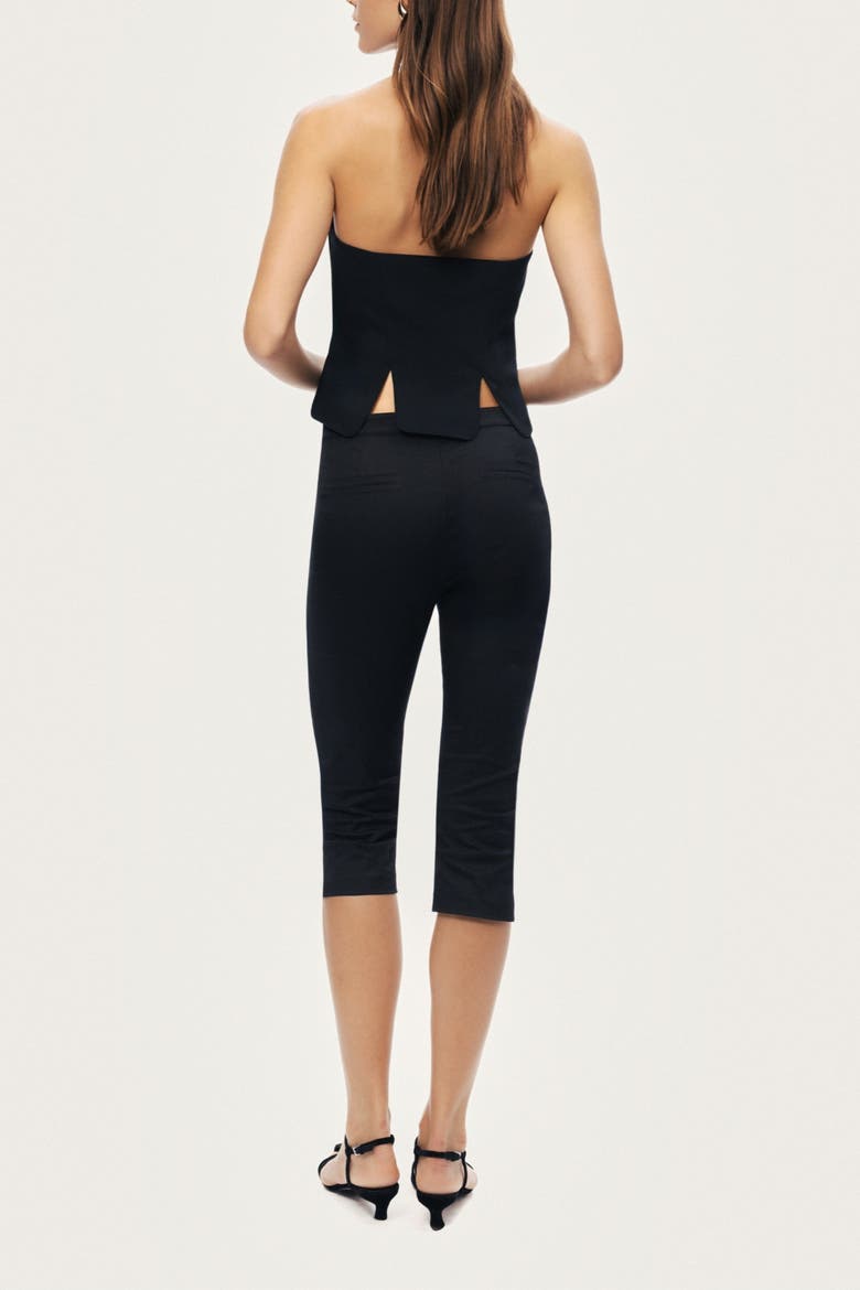 Halter Neck Structured Top, Alternate, color, Black
