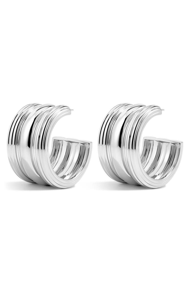 Luv AJ The Canyon Hoop Earrings, Main, color, Silver