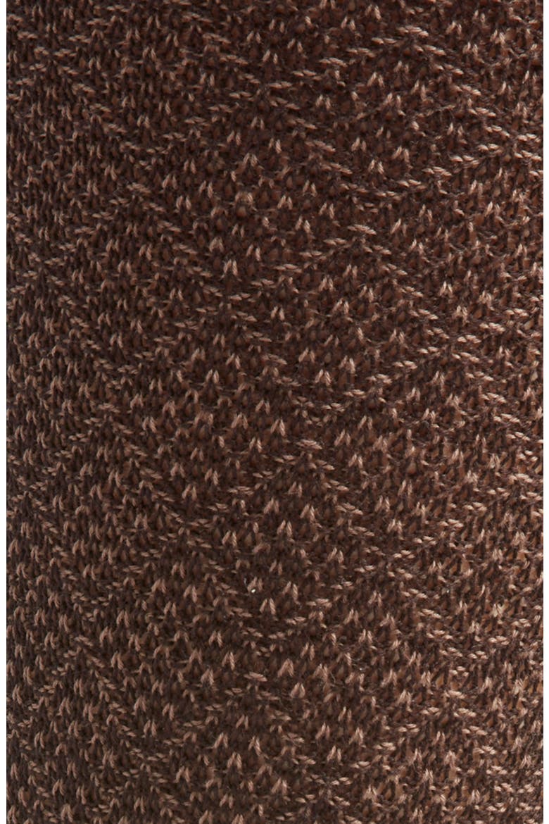 Geo Jacquard Cotton Dress Socks, Alternate, color, BROWN