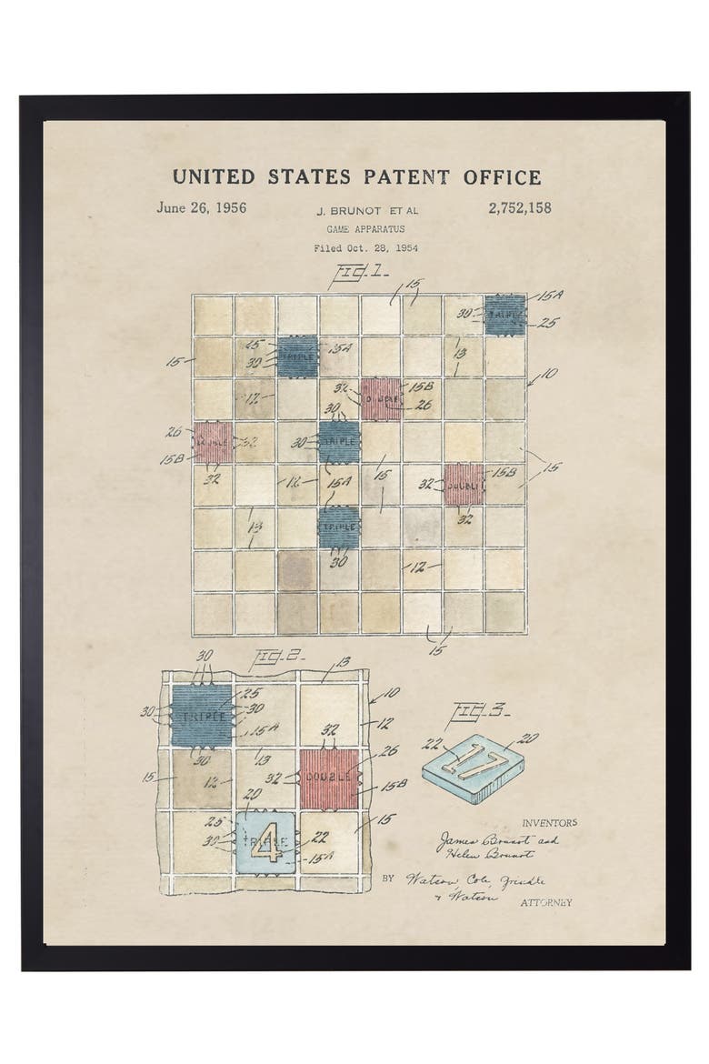 Game Board Patent 2 in Black Frame, Main, color, No Color