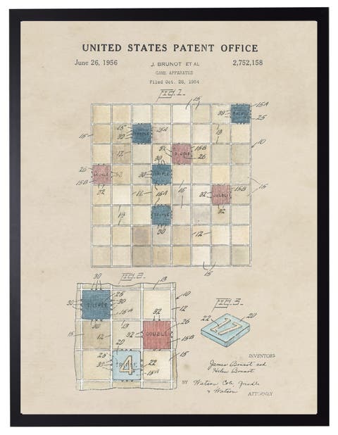 Game Board Patent 2 in Black Frame
