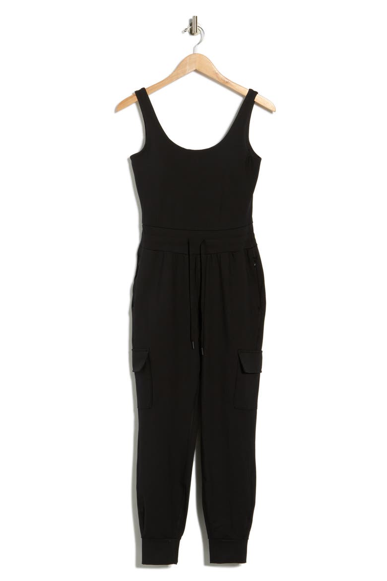 Lux City Day Cargo Jumpsuit, Alternate, color, BLACK