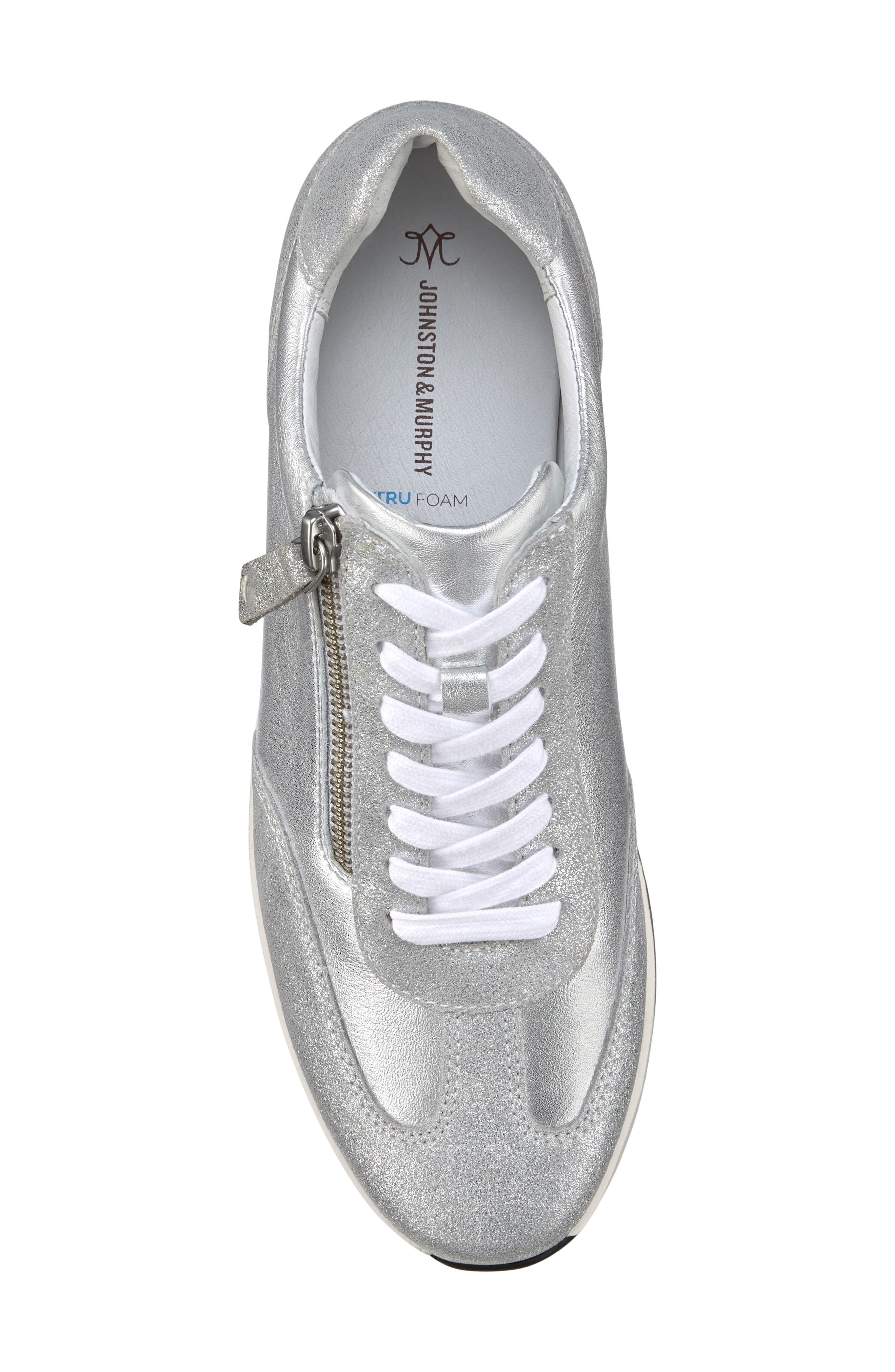 Gracie Side Zip Sneaker, Alternate, color, SILVER METALLIC