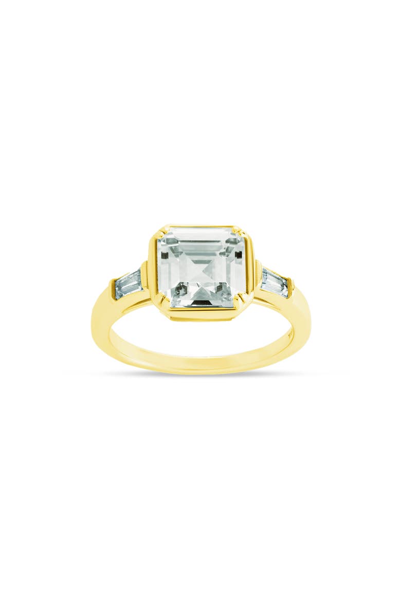 Asscher-Cut Cubic Zirconia Ring, Main, color, GOLD