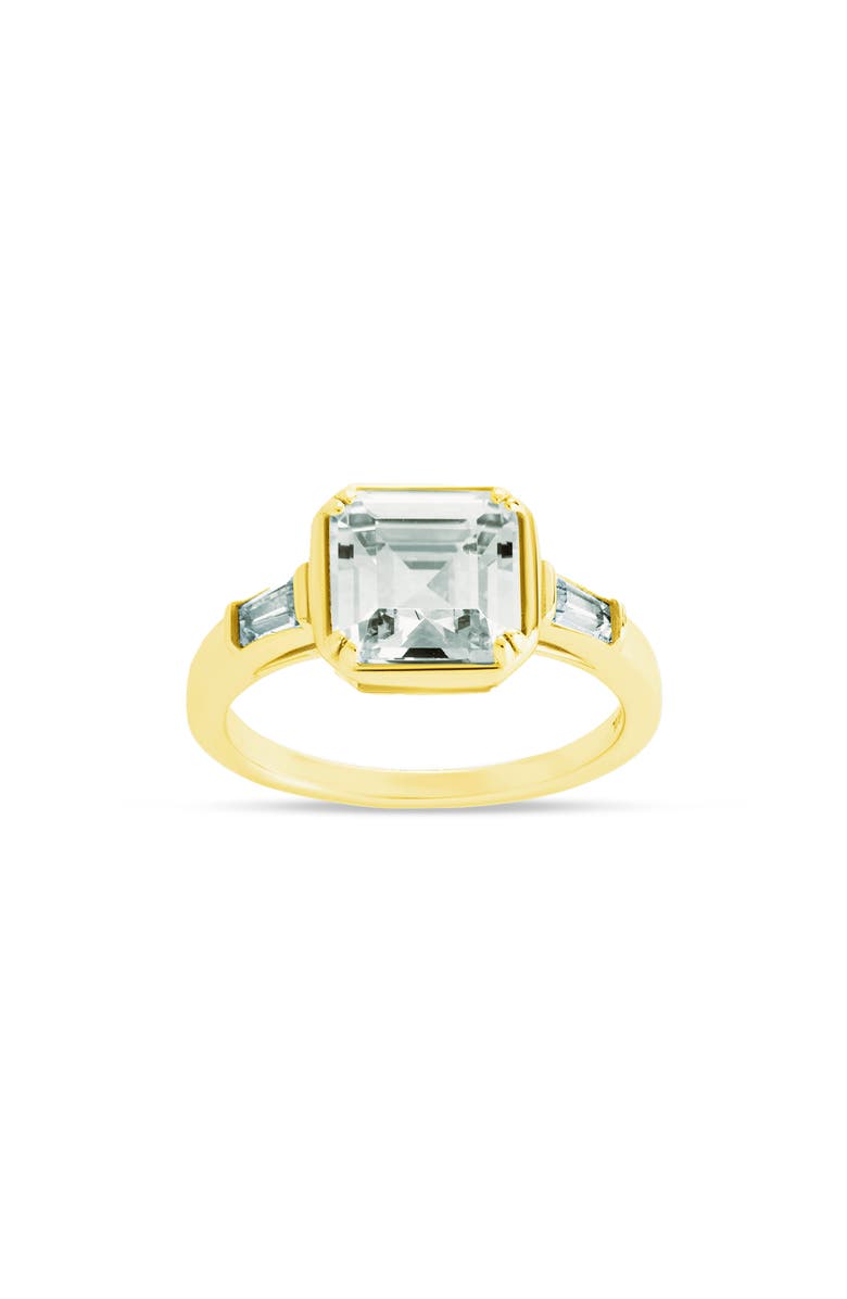 Sterling Forever Asscher-Cut Cubic Zirconia Ring, Alternate, color, Gold
