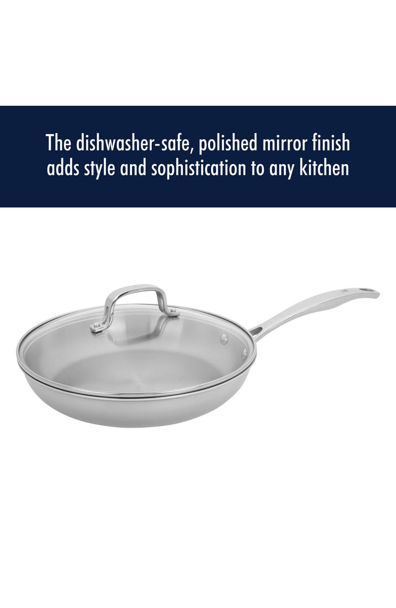 HENCKELS CUTLERY Clad 10-Inch Frying Pan with Lid, Alternate, color, Silver