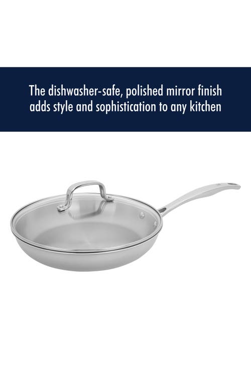 Henckels Cutlery Clad 10-inch Frying Pan With Lid In Silver
