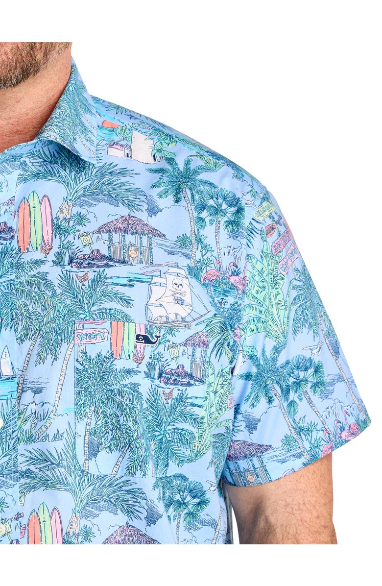 vineyard vines Big & Tall Keys To Escape Sport Shirt, Alternate, color, Serenity Blue