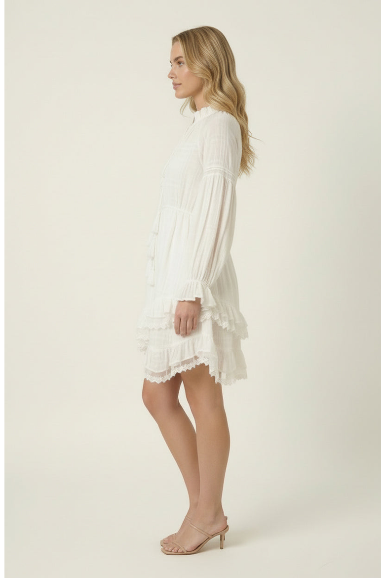 Boho Mini Dress, Alternate, color, Ivory