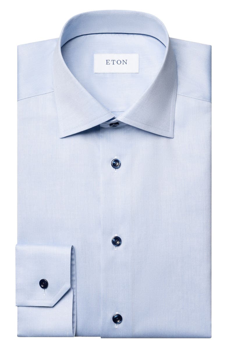 Eton Slim Fit Twill Dress Shirt, Alternate, color, Light/ Pastel Blue