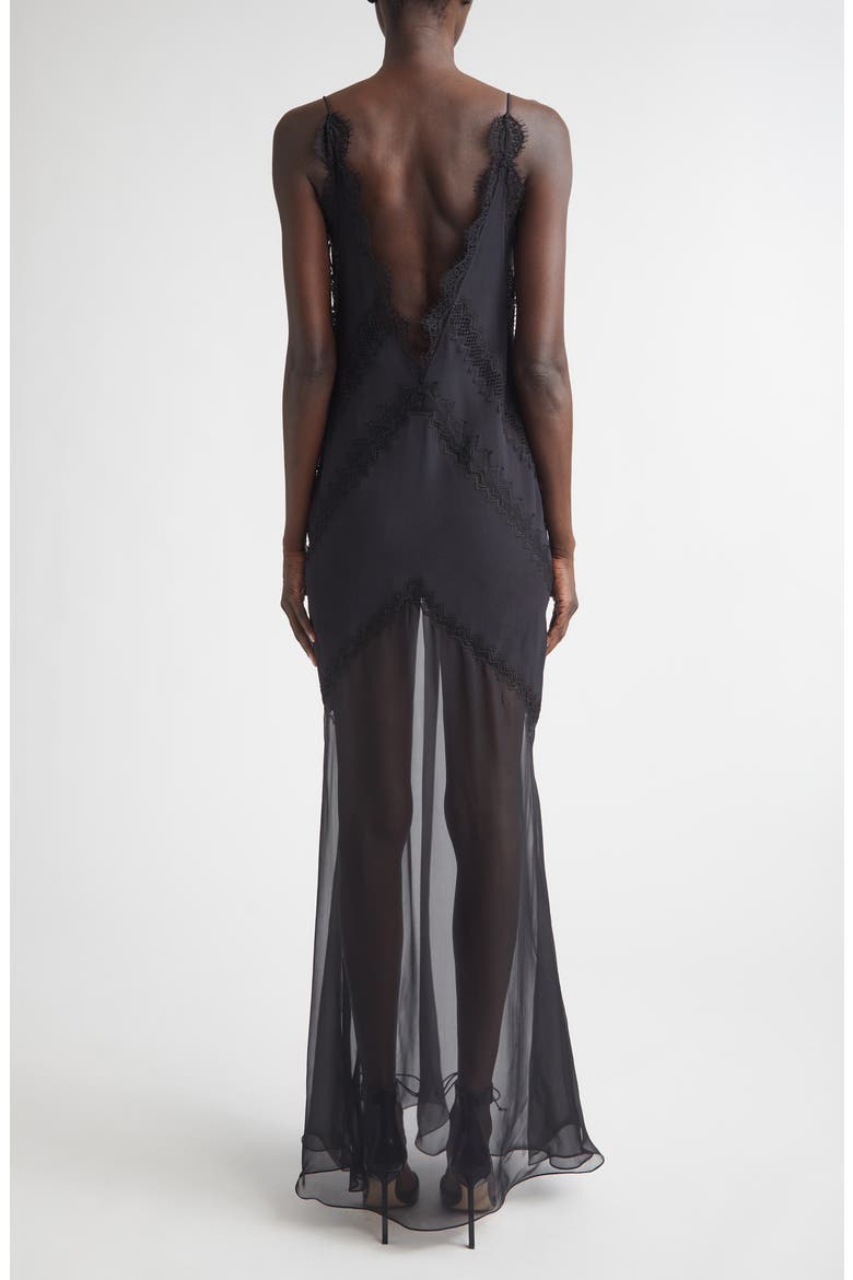 Enverse Satin Lace Slipdress, Alternate, color, BLACK