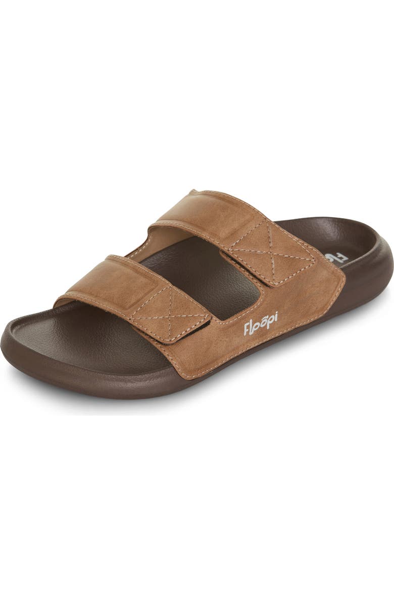 FLOOPI Noah Adjustable Slide Sandal, Main, color, Brown