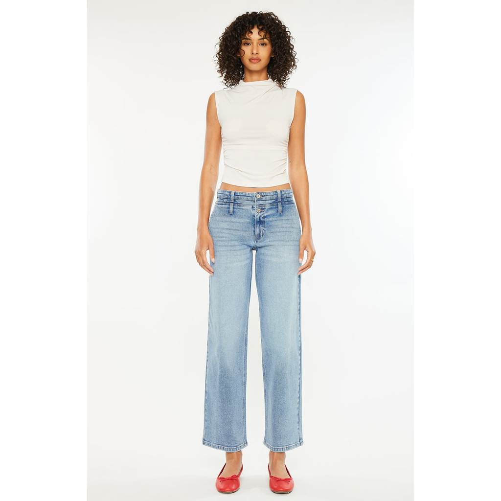Kancan Bodie Low Slung Baggy Jeans In Medium Wash