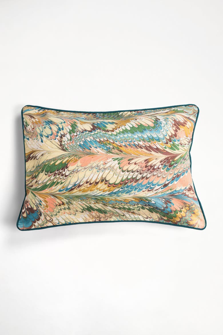 Flatiron Feathers Hand-Marbled Pillow - Cover Only, Main, color, Flatiron