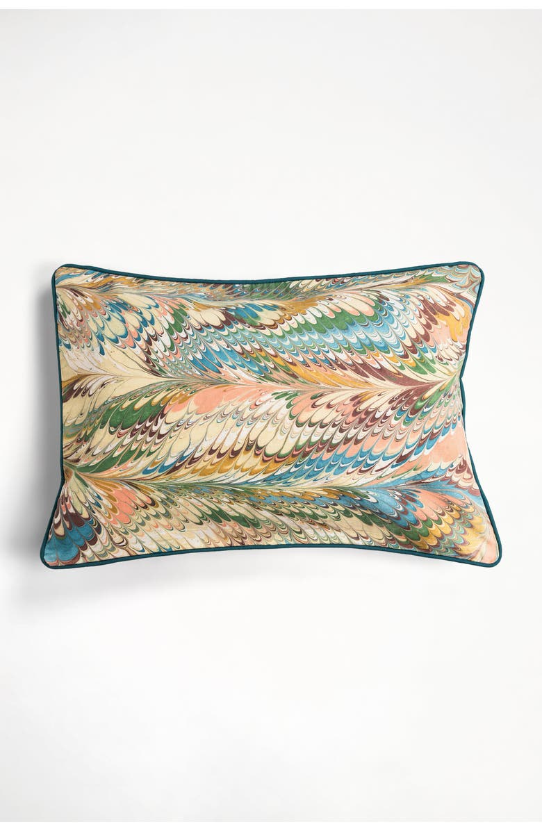 Inner Child Flatiron Feathers Hand-Marbled Pillow - Cover Only, Main, color, Flatiron