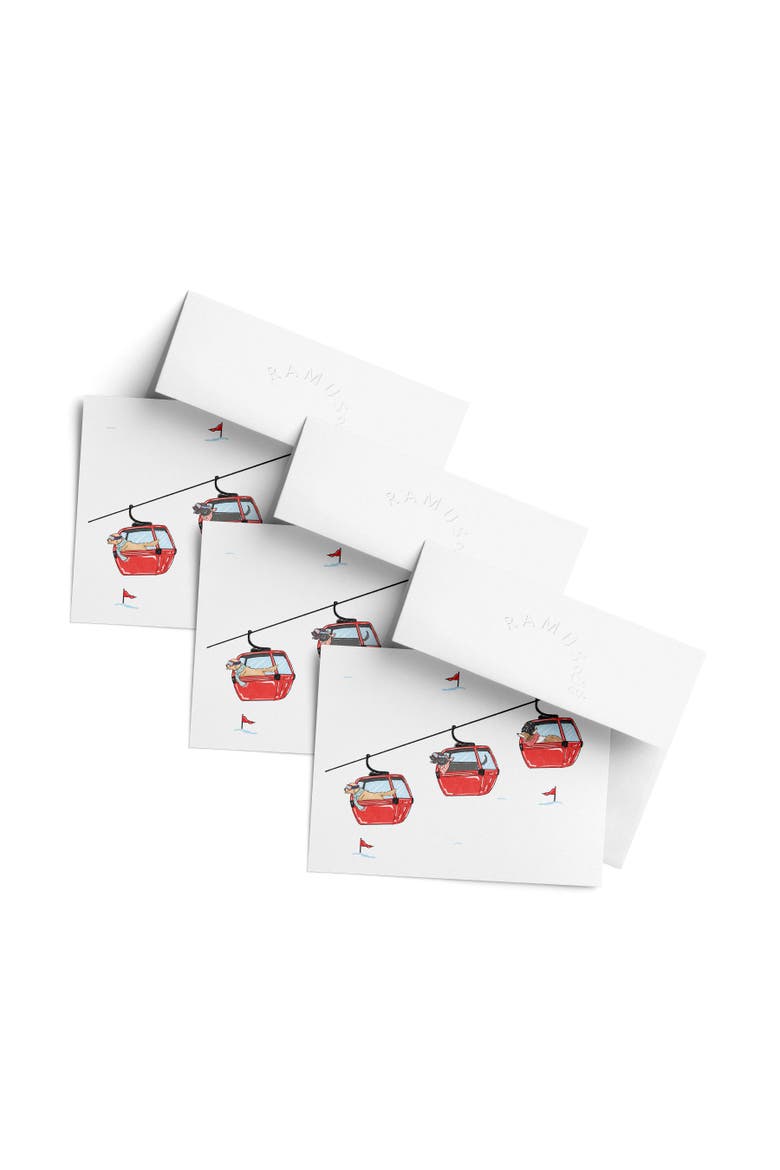 Ski Dogs Gondolas Winter/Holiday/Christmas Greeting Card Pack Sets, Main, color, Multi-Pack