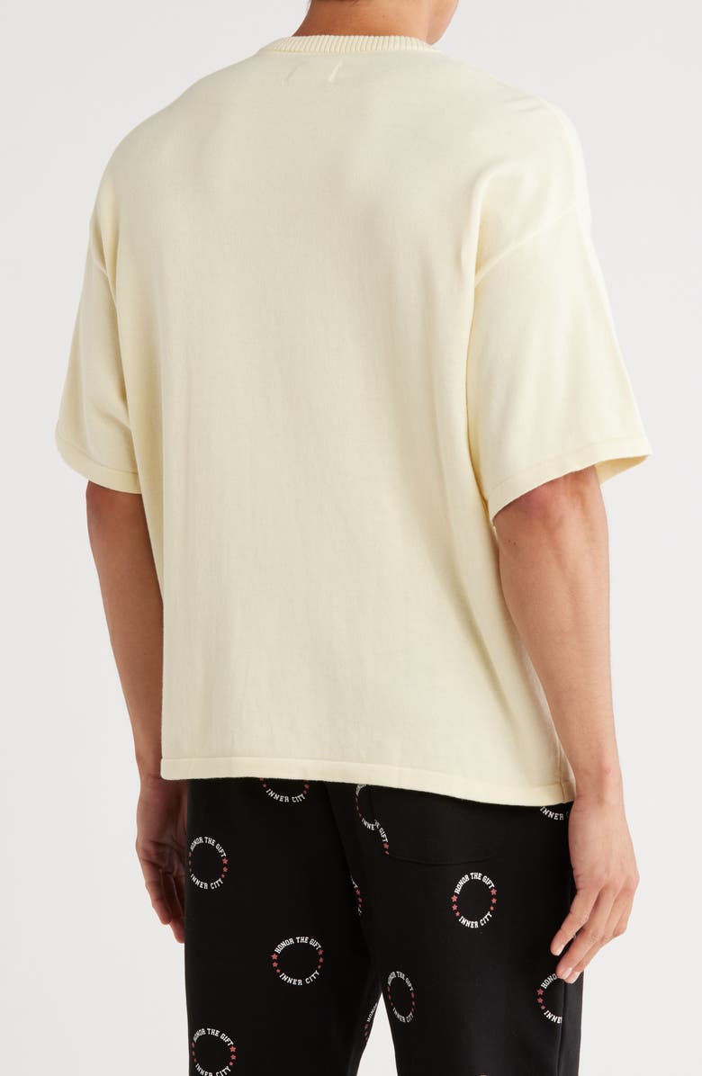 HONOR THE GIFT Sounds Short Sleeve Cotton Sweater, Alternate, color, Cream