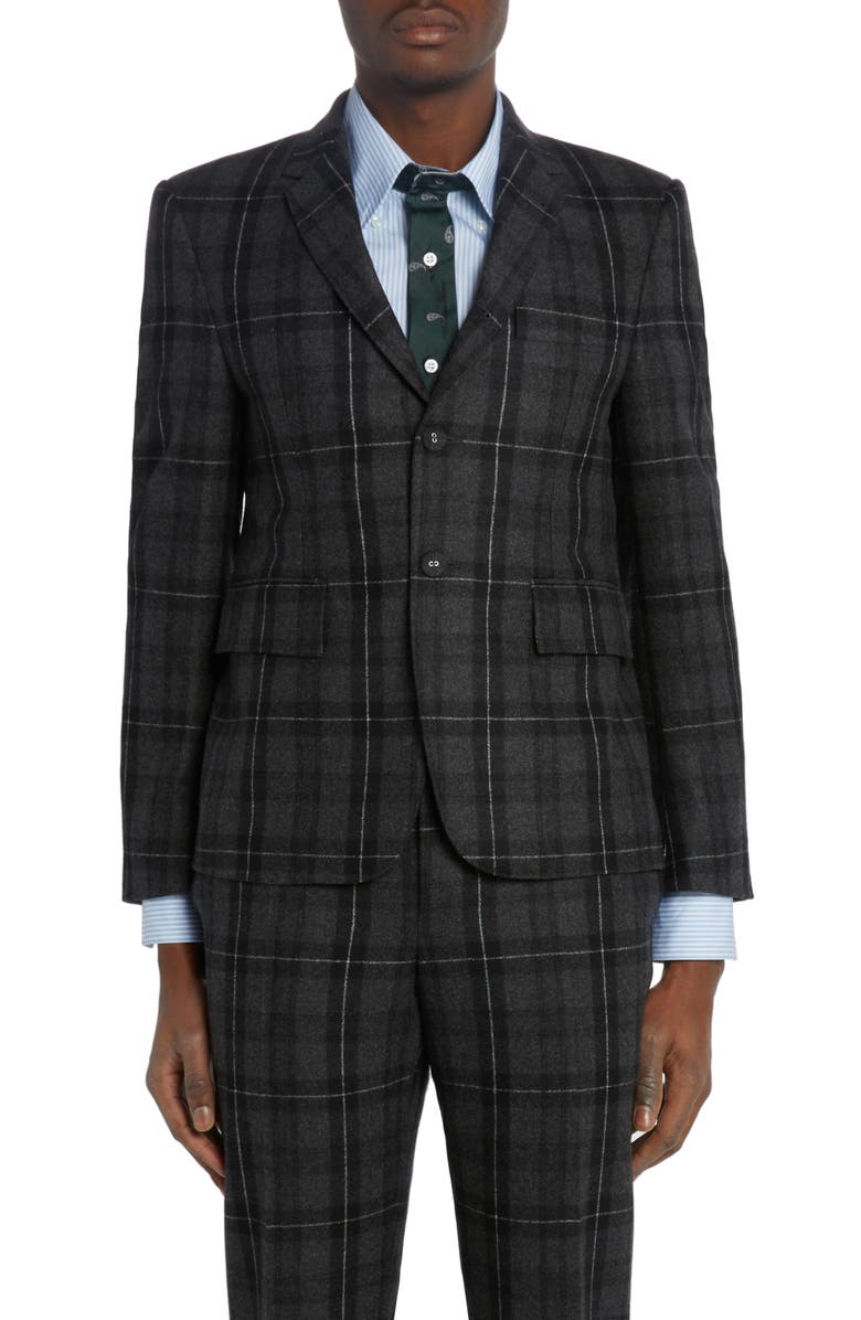 Thom Browne Fit 1 Tartan Wool & Cashmere Flannel Sport Coat, Main, color,