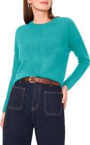 Vince Camuto Exposed Seam Crewneck Sweater