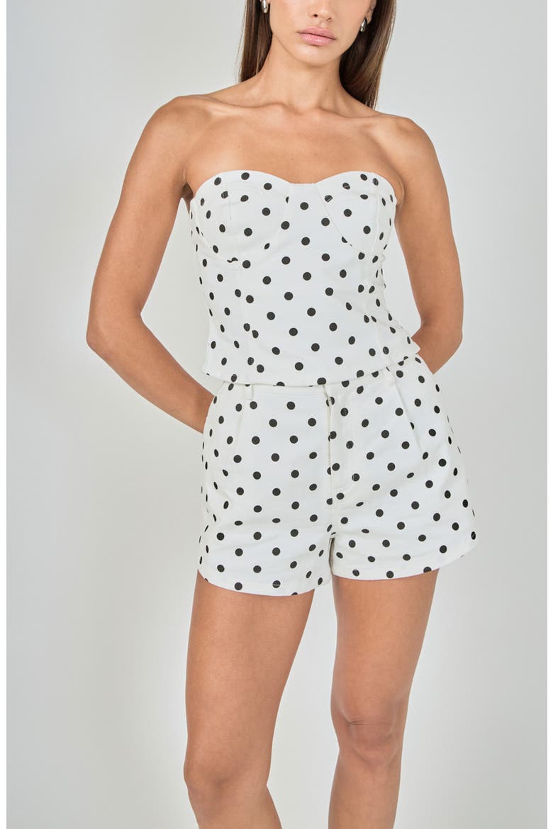 Dot Tube Top, Alternate, color, WHITE/ BLACK