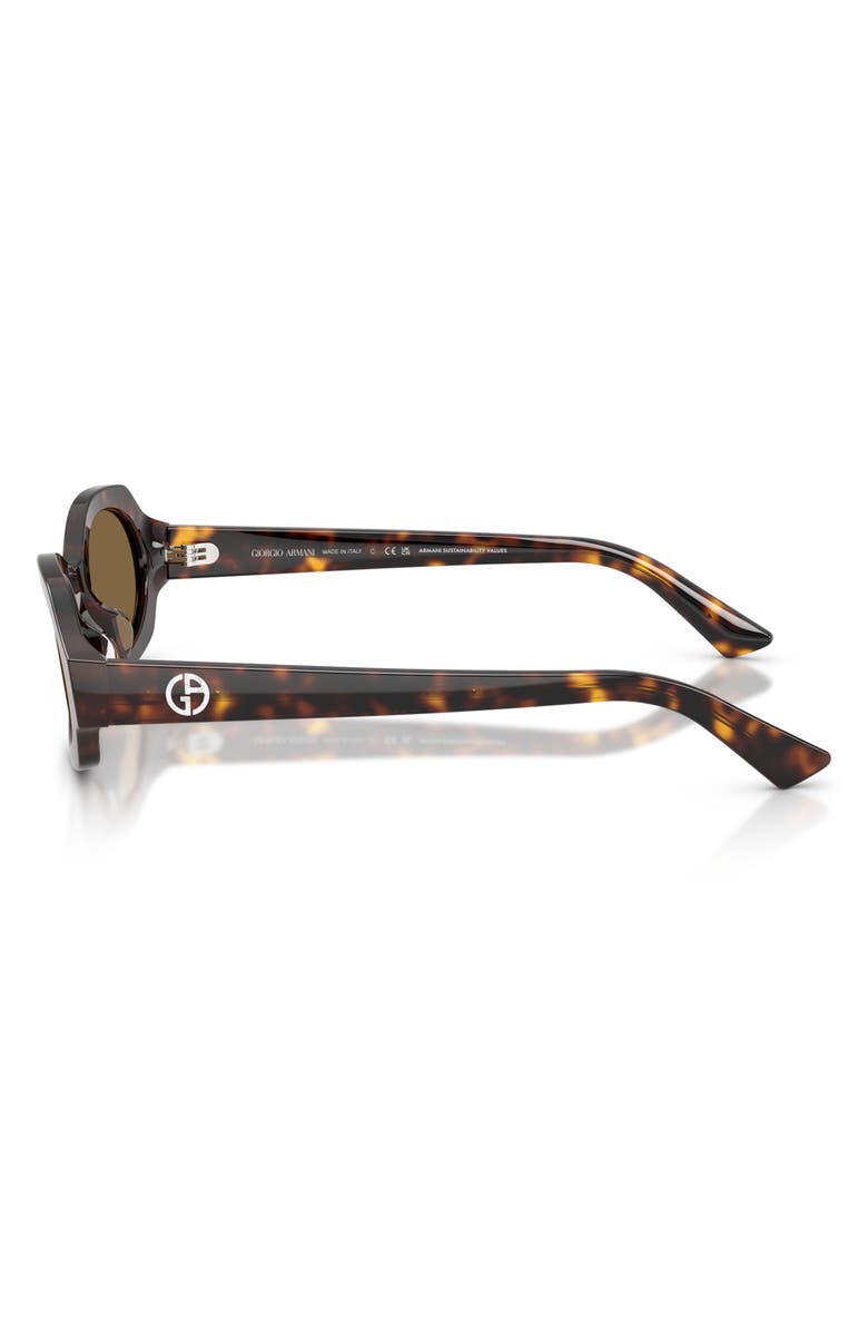 AX Armani Exchange 49mm Irregular Oval Sunglasses, Alternate, color, Havana / Brown