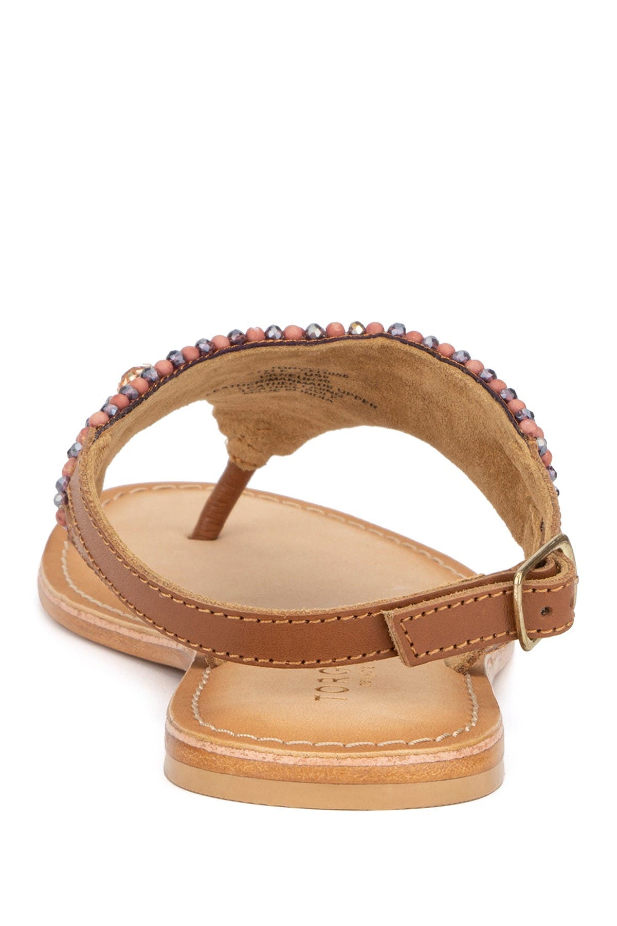 TORGEIS Vega Beaded T-Strap Sandal, Alternate, color, Plum