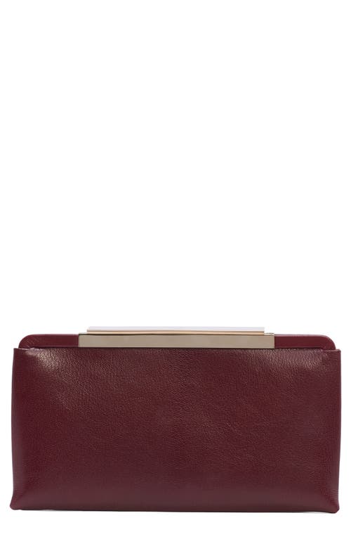 Tom Ford Supple Grained Leather Clutch In Burgundy