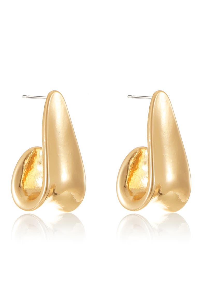 Draped Concave Hoop Earrings, Alternate, color, GOLD