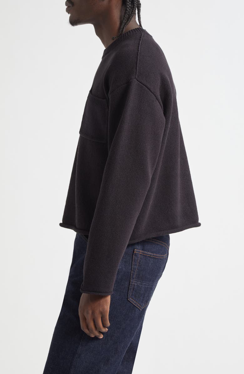 Waste Yarn Project Dom Pocket Crop Sweater, Alternate, color, Black Solid