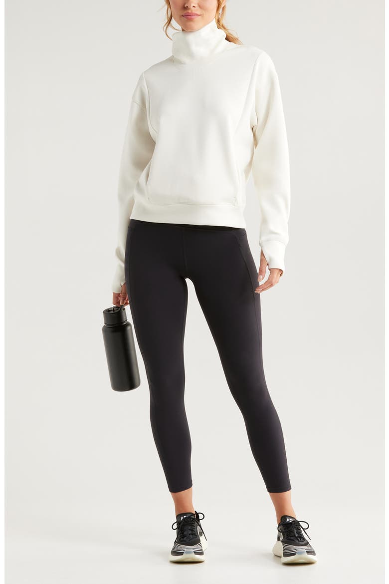 Luxe Funnel Neck Top, Alternate, color, IVORY EGRET
