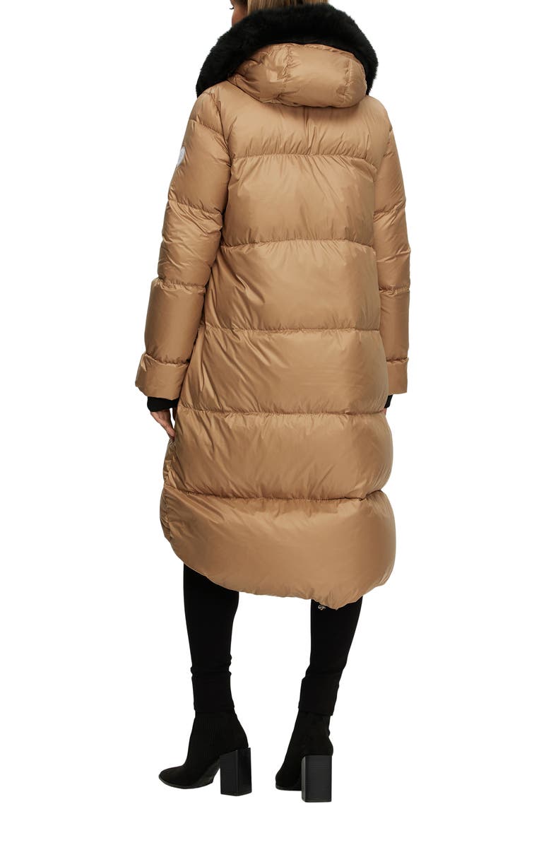 GORSKI Apres-Ski Long Jacket With Detachable Toscana Trim, Alternate, color, Camel/Black
