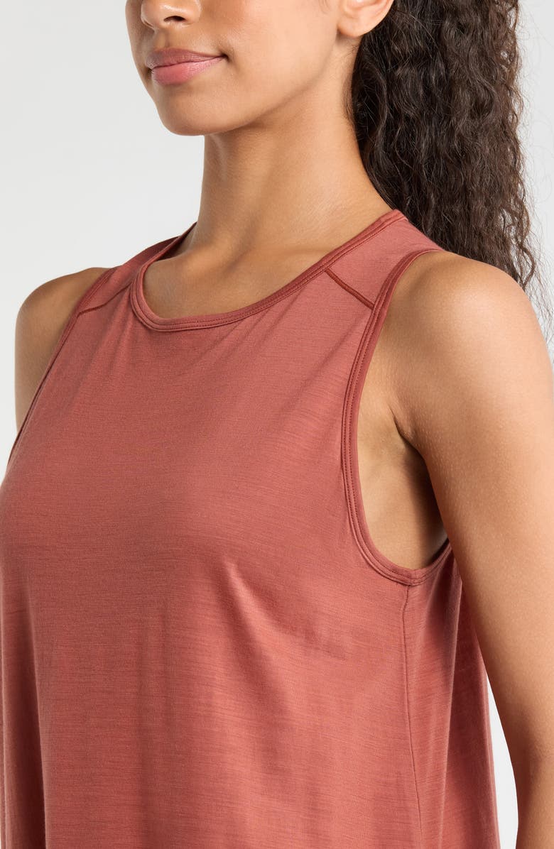 Smartwool Ultralite High Neck Merino Wool Blend Tank, Alternate, color, Burnt Sienna