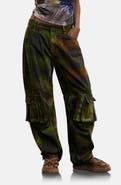 Desigual Print Cotton Cargo Pants
