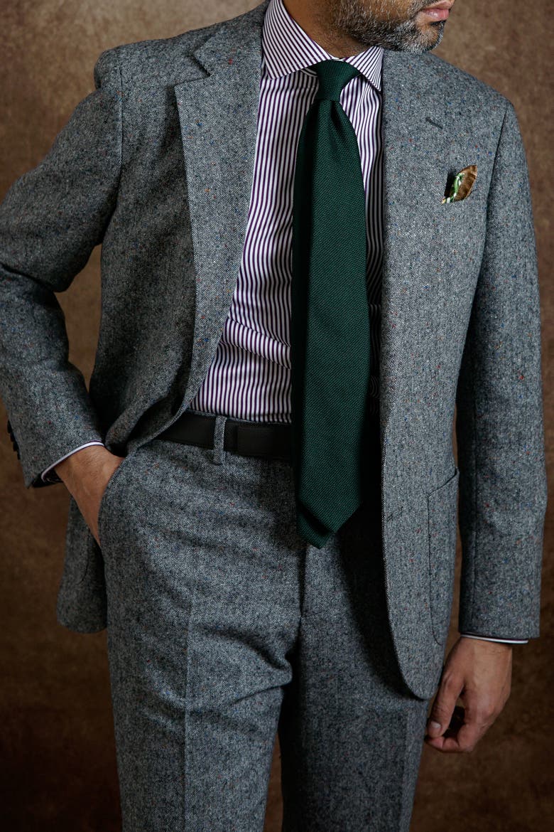 Foresta - Silk Grenadine Tie for Men, Alternate, color, Forest Green